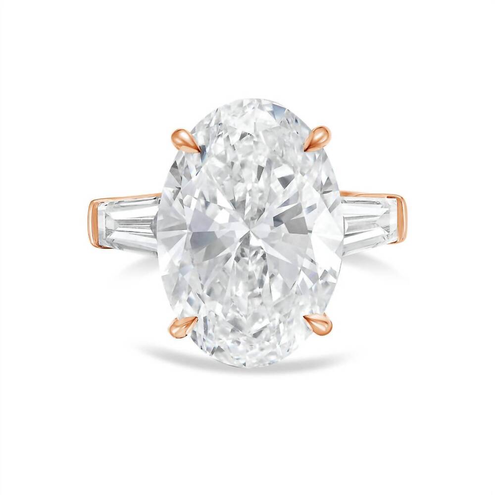 NEW DIANA M JEWELS women's oval & baguette lab-grown diamond ring (2.00 ct) - cl